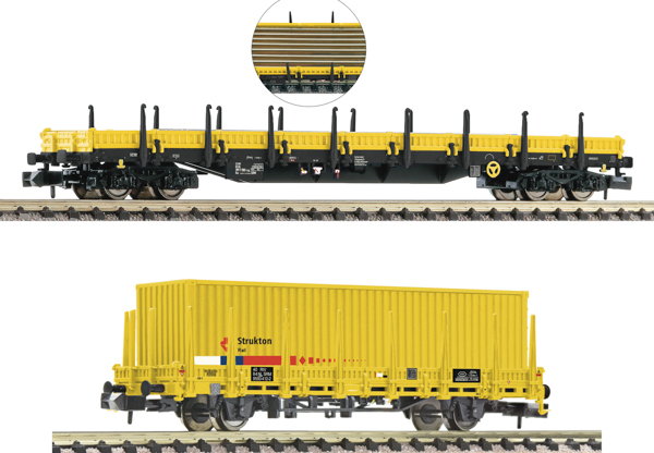 Fleischmann 880908 - 2 piece set: Stake wagons, Strukton Rail