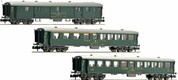 Fleischmann 881813 - 3 piece set express train wagons, SBB