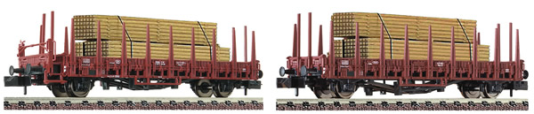 Fleischmann 881907 - 2 piece set stanchion wagons with cargo
