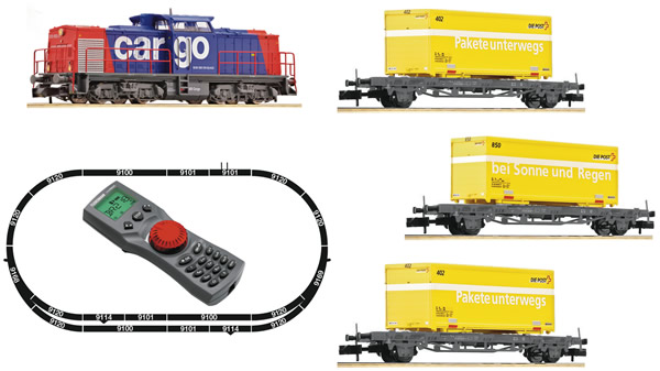 Fleischmann 931485 - Swiss Digital Starter Set w. BR 203 and 3 Container Cars of the SBB