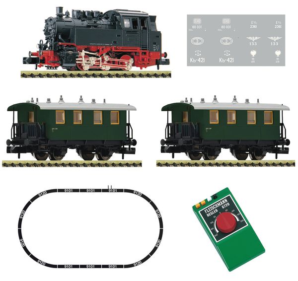 Fleischmann 931706 - Analogue Starter Set: Steam locomotive class 80 with passenger train