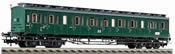 Compartment coach 2nd class, 4-axled, type B4 (C4pr04) of the DR, with tail end indicators