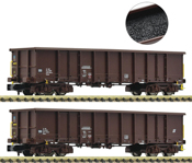 Austrian 2-piece set: Open goods wagons of the ÖBB