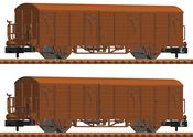 German 2 piece set: Covered goods wagons of the DB AG