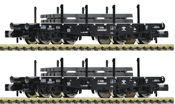 Dutch 2-piece set: Heavy-duty flat wagons of the NS