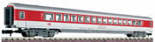 IC/EC open-plan coach in traffic red livery, 1st class