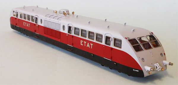Fulgurex 2255-A - Bugatti Diesel Railcar of the ETAT Railroad  Présidentiel Red/Grey Livery