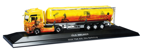 Herpa 121415 - MAN TGX XXL silo semitrailer Silo Melmer / Rudolf Diesel