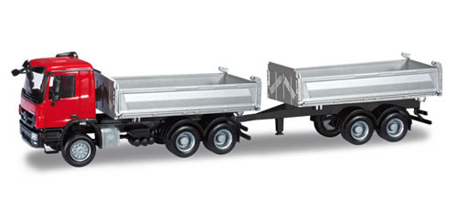 Herpa 159791 - Mercedes-Benz Actros M ´08 tandem dump truck with trailer Meiller