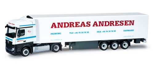 Herpa 159937 - Mercedes-Benz Actros Bigspace refrigerated box semitrailer Andreas Andresen (DK)