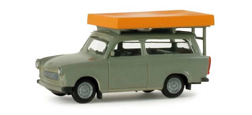 Herpa 24181 - Trabant 601 S Universal with roof top tent (during driving operation)