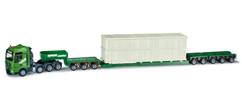 Herpa 301138 - MAN TGX XXL low-boy semitrailer with load Kübler