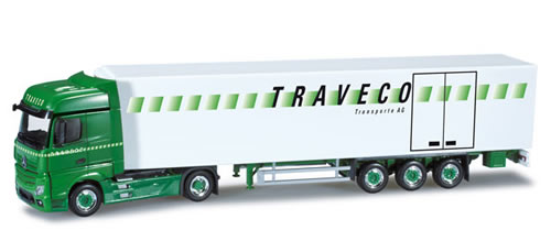 Herpa 301527 - Mercedes-Benz Actros Bigspace refrigerated box semitrailer Traveco (CH)
