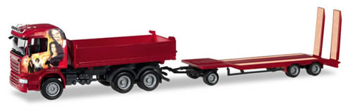 Herpa 307239 - Scania R ($ 83.95) Dump Truck And Trailer Heidema...