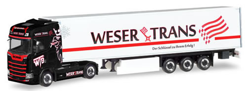 Herpa 309042 - Scania CS Reefer Semi Weser Trans