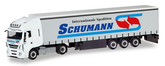 Herpa 310048 - Iveco Stralis XP Curtain Semi Spedition Schumann