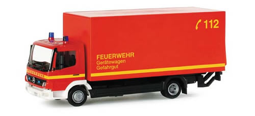 Herpa 47869 - Mercedes-Benz Atego box trailer with liftgate fire department