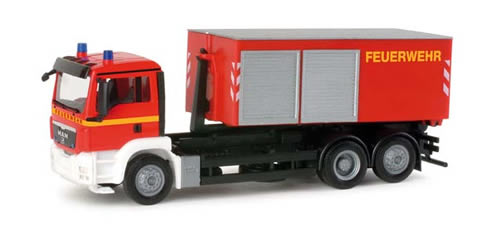 Herpa 48316 - MAN TGS M roll-off container truck fire department