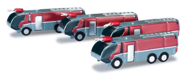 Herpa 520867 - Airport Accessories, Fire Engines (4 PCS) Extra S...