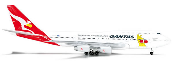Herpa 523912 - Boeing 747-400 (45.50) Qantas - Boxing Kangaroo
