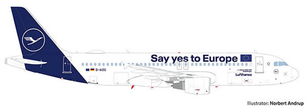 Herpa 533614 - Airbus A320 Lufthansa, say Yes To Europe