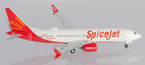 Herpa 533638 - Boeing 737 Max 8 Spicejet, King Chilli