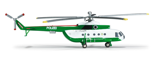 Herpa 554893 - Mil 8T Helicopter (58.95) Police Brandenburg
