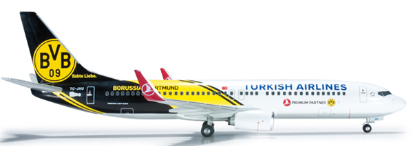 Herpa 556477 - Boeing 737-800 Turkish Airlines - BVB Dortmund