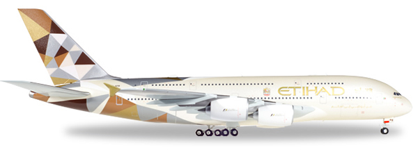 Herpa 557093 - Airbus 380 557092-001 Etihad Airways