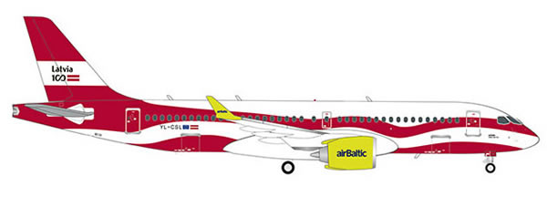 Herpa 559690 - Airbus 220-300 Air-Baltic, Latvia 100