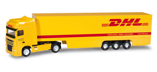 Herpa 66044 - DAF XF box semitrailer DHL“