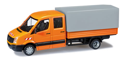 Herpa 90186 - VW Crafter 2011 platform with canvas cover, communal