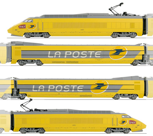 Jouef 2064 - French Electric Locomotive TGV La Poste, new logo, base set of the SNCF