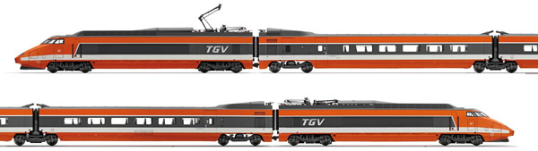 Jouef HJ2327 - TGV Sud-Est of the SNCF; orange livery; period IV; DC Digital with Sound