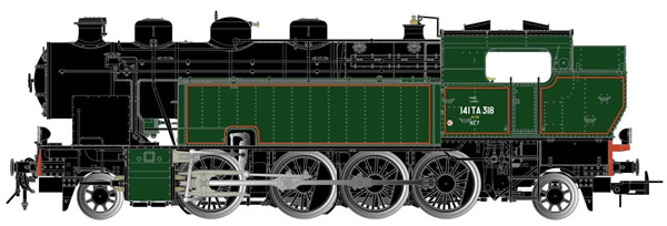Jouef HJ2377S - French Steam Locomotive 141 TA 318 of the SNCF (DCC Sound Decoder)