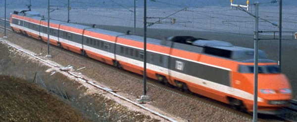 Jouef HJ2412 - French 4pc TGV Sud-Est orange Record Mondial 26.2.1981, 380 km/h of the SNCF