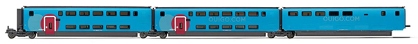 Jouef HJ3009 - 3pc additional TGV Duplex Ouigo coach set