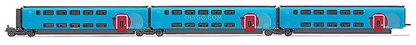 Jouef HJ3010 - 3pc additional TGV Duplex Ouigo coach set