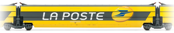 Jouef HJ4047 - TGV La Poste intermediate coach of the SNCF;  with logo