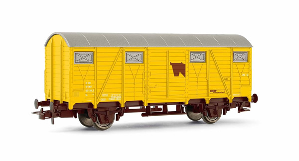 Jouef HJ5701 - Closed yellow wagon for cattle