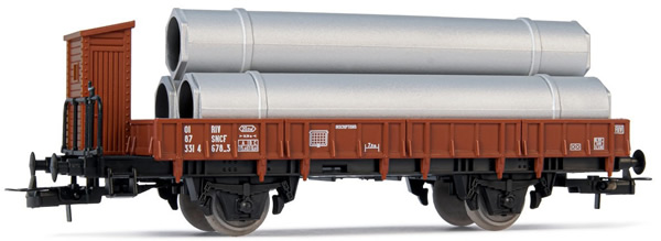 Jouef HJ5704 - Flat car with pipes load
