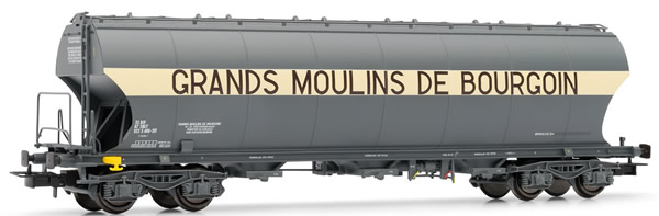 Jouef HJ6146 - French hopper car (rounded sides) of the SNCF; Grands Moulins Bourguoin
