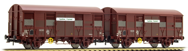 Jouef HJ6166 - 2pc 2-axle covered wagons Gs 4, Aquitaine Express, Set