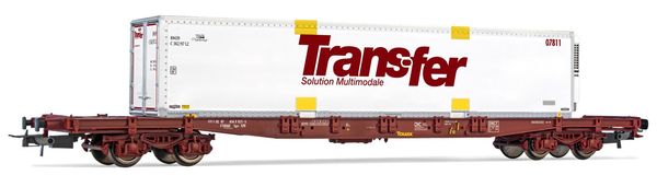 Jouef HJ6244 - TOUAX, 4-axle container wagon S70, loaded with swap body Trans-Fer