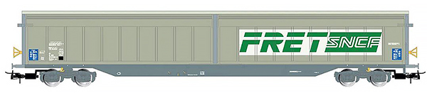 Jouef HJ6273 - 4-axle sliding-walls wagon Habbiss, grey/green livery, FRET