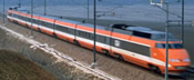 French 4pc TGV Sud-Est orange Record Mondial 26.2.1981, 380 km/h of the SNCF