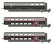 TGV Duplex Carmillon, 3-unit pack intermediate coaches