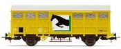 Covered 2-axle wagons type G41, yellow livery for horses
