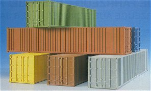 Kibri 10922 - H0 40 ft container, 6 pieces