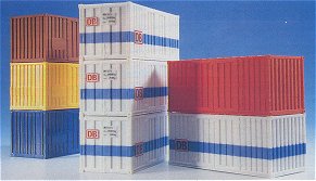 Kibri 10924 - H0 20 ft container, 8 pieces
